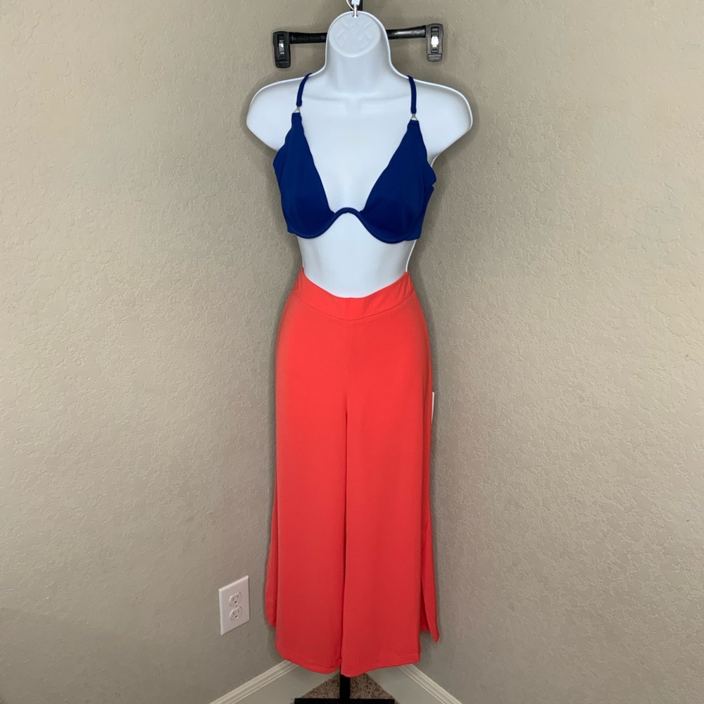 #57 NWT Zara Red/ Orange Linen Pants Size Medium